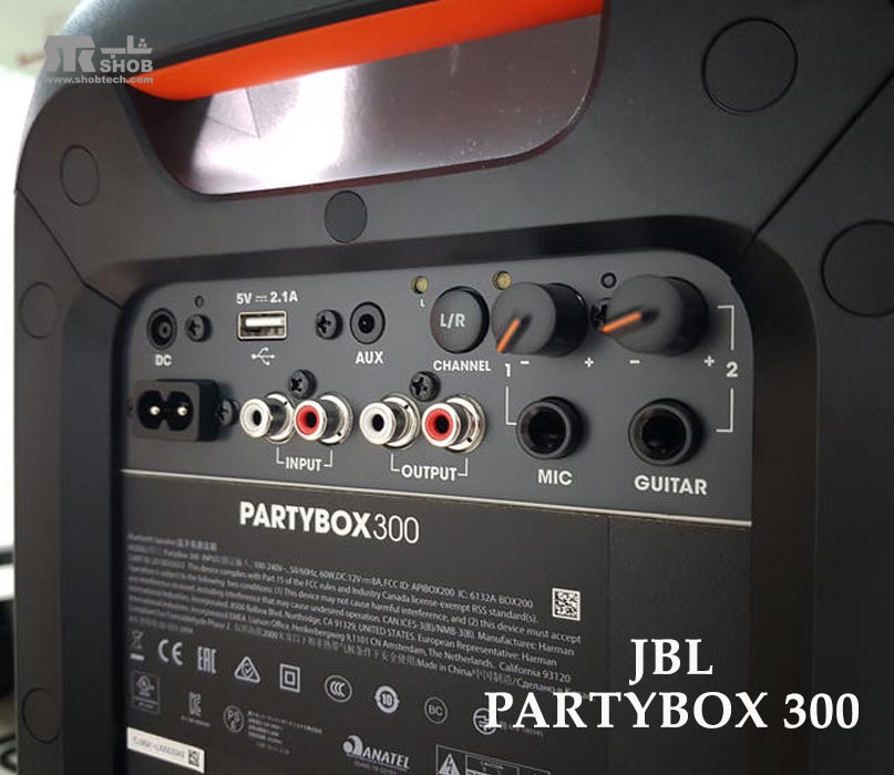 پخش کننده موسیقی بلوتوثی قابل حمل با رقص نور جی بی ال مدل پارتی باکس PartyBox 300